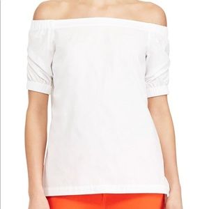 Lauren Ralph Lauren off the shoulder poplin top